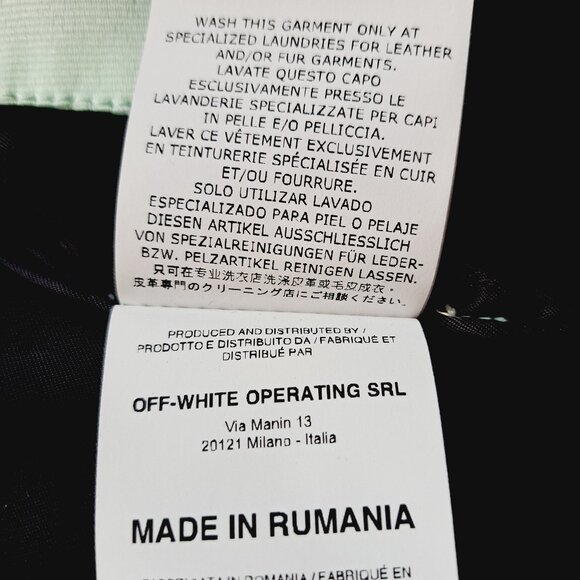 Off-White Shearling Bomber Jacket Size M - Picture 13 of 16